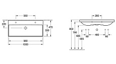 Раковина Villeroy&Boch Avento 100 см 4156A501