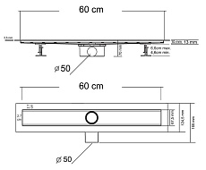 Душевой лоток Vincea Say Optima Duz SAY.601.60.P.DUZ 60 см, хром