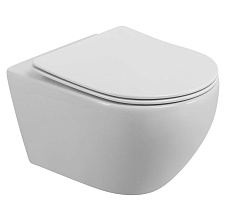 Подвесной унитаз Cezares Stream-Tor безободковый со смывом Торнадо с сиденьем soft close CZR-2426-TH-TOR/SC