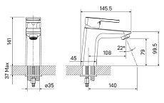 Смеситель для раковины Iddis Bild BILBL00i01 черный матовый