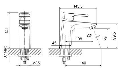 Смеситель для раковины Iddis Bild BILBL00i01 черный матовый