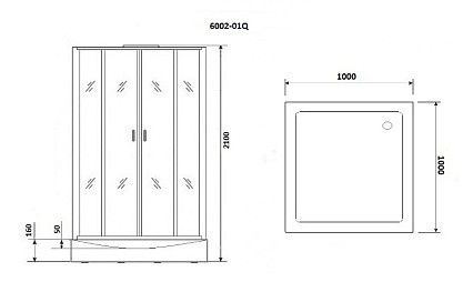 Душевая кабина Niagara Premium NG-6002-01Q 100x100