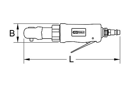Пневматический переключающийся мини-ключ с трещоткой KS Tools SlimPOWER 1/4 515.5505