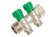 Коллектор KROMWELL с регулируемыми вентилями и переходами на резьбу, 2 выхода EU.ST3078275 2x1x12_k