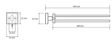 Полотенцедержатель Bemeta Beta 132204191 42 см двойной, поворотный
