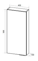 Шкаф пенал 1MarKa Gaula 40 см подвесной, черный