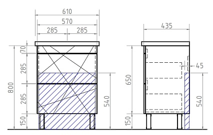 Мебель для ванной Vigo Geometry 60 см (под раковину Фостер) белый