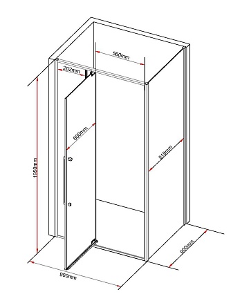 Душевой уголок Black&White Stellar Wind S812 CF 90x90 матовое стекло