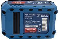 Аккумулятор AK 4003 18 В, 4 Ач, Li-Ion Bull 0329205
