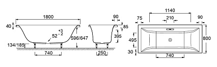 Акриловая ванна Jacob Delafon Evok 180x80 E60269RU-00