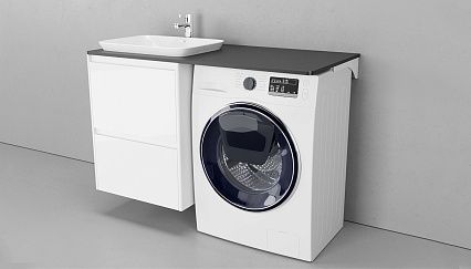 Тумба с раковиной Velvex Klaufs 120 см подвесная, 2 ящика