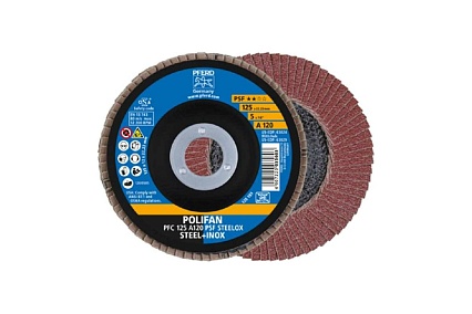 Круг шлифовальный лепестковый PFC 125 A120 PSF STEELOX PFERD 67749125