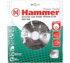 Диск пильный по дереву FlexCSB WD (185х30/20/16 мм; Z-24) Hammer 30658 205-108