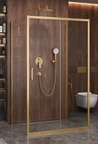 Душевой уголок Cezares MOLVENO-AH-12-150/90-C-BORO-IV 150x90 прозрачный, брашированное золото