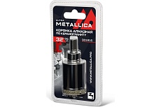 Коронка алмазная 32x70 мм, #46, со сверлом, по керамограниту, плитке, в блистере METALLICA Ultra 901816