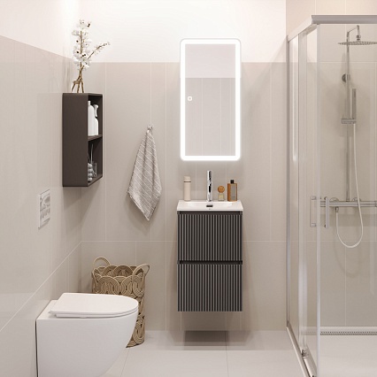 Тумба с раковиной BelBagno Uno-Mini 40 см Темно-серый матовый