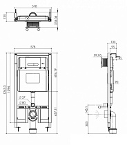 Подвесной унитаз AQUAme AQM2004 + инсталляция с клавишей AQM4001CR, комплект 4в1 AQM42004CR