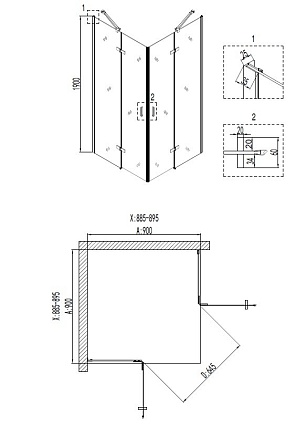 Душевой уголок Niagara Nova NG-6613-08 90x90 прозрачный, хром