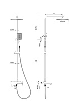Душевая стойка Wonzon&Woghand Diamond WW-88739011-MB черный матовый