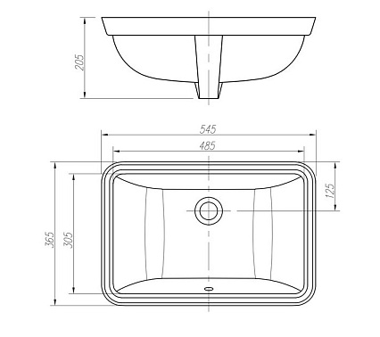 Раковина Arrow AP4036 55 см белый