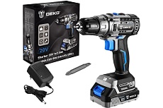 Аккумуляторная бесщеточная дрель-шуруповерт Deko Sharker 20В, 1х2.0 Ач 063-4037