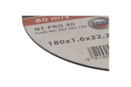 Диск отрезной по стали Inox NT-PRO 40 (180x1.6x22.2 мм) Norgau 083305180