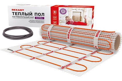Нагревательный мат Rexant Extra, 10 м² (0,5x20,0 м), 1600Вт 51-0520