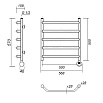 Полотенцесушитель электрический Domoterm Лаура Плюс П5 500x500 АБР ER ТЭН справа, античная бронза