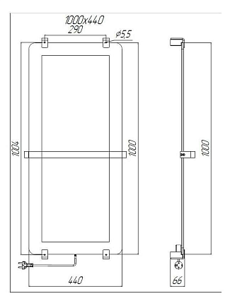 Полотенцесушитель электрический Allen Brau Infinity 100x44 см с рейлингом, медь браш, 00305012