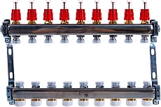 Коллекторный блок для теплого пола 1x3/4EU отв.-9 Gekon GK 74109
