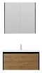 Мебель для ванной Velvex Klaufs 90 см подвесная, 1 ящик черный матовый/дерево шатанэ