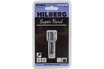 Коронка алмазная с воском по керамике и керамограниту Super Hard (14 мм; M14) Hilberg HH614