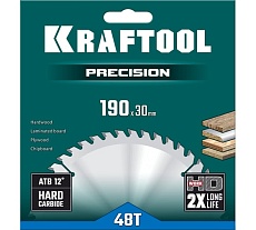 Пильный диск по дереву Kraftool Precision 190x30 мм, 48т 36952-190-30