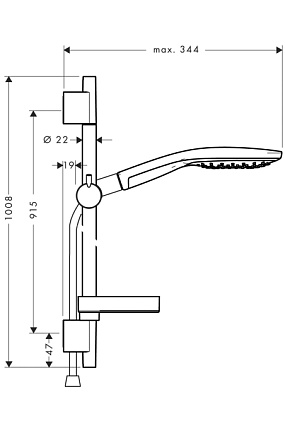 Душевой гарнитур Hansgrohe Raindance 27803400 хром/белый