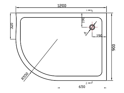 Поддон для душа Vincea VST-2AJ 120x90, R