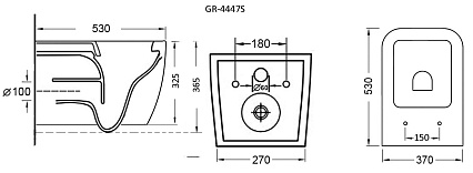 Подвесной унитаз Grossman GR-4447S с сиденьем микролифт безободковый