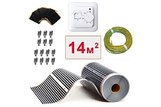 Плёночный электрический тёплый пол ТеплоСофт 14м.кв. с терморегулятором плёнка 14м.кв.