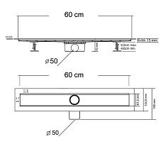 Душевой лоток Vincea Say Optima Blok SAY.601.60.P.BLOK 60 см, хром