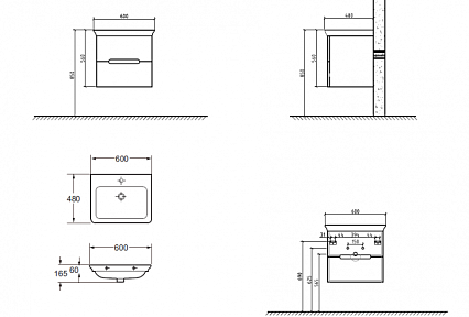 Раковина BelBagno Torino 60 см TOR-600-CB-LVB