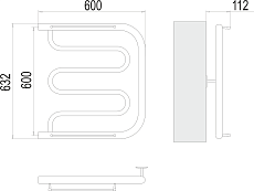 Полотенцесушитель водяной Terminus Фокстрот БШ 600x600, 4620768881107