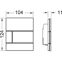 Кнопка смыва для писсуара TECE Square 9242803 стекло, мятный зеленый/белый