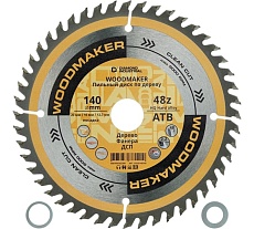 Диск пильный по дереву WoodMaker 140х20/16/12.7 мм, Z=48 АТВ Diamond Industrial DIDD140Z48