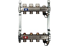 Коллектор из нержавеющей стали без расходомеров, с клапаном выпуска воздуха и сливом STOUT 3 выхода SMS-0932-000003