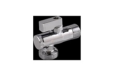 Шаровой угловой кран для бытовых приборов СТМ СТАНДАРТ 1/2х3/4&quot;, ш/ш, с фильтром, с отражателем бабочка, хром CAFR1234