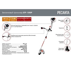 Бензиновый триммер Ресанта БТР-1300Р 70/2/34