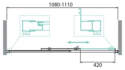 Душевая дверь BelBagno DUE-BF-1-110-C-Cr 110x190 прозрачная