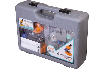Микроскоп Bresser Junior 40–640x, с набором для опытов, в кейсе 74326