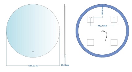 Зеркало Aquanet Смарт 100x100 см теплая подсветка 00336640