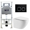 Комплект Weltwasser 10000011297 унитаз Merzbach 043 GL-WT + инсталляция + кнопка Amberg RD-BL