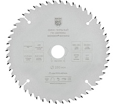 Диск пильный по дереву и ДСП оптимальный рез 250x32x30x25.4x20 мм, 48z, 3.2x2.2 мм, ATB 15, угол 17 Berger BG BG1662